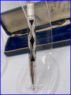 Morrison Sterling Silver Filigree Ring Top Fountain Pen/Pencil Set C 1929