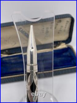 Morrison Sterling Silver Filigree Ring Top Fountain Pen/Pencil Set C 1929