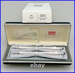 NEW Cross Sterling Silver Ballpoint Pen & Pencil Set #3001? NO ENGRAVING