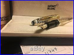 NEW FOUNTAIN PEN MONTBLANC Meisterstuck Gold SOLITAIRE STERLING SILVER 146 11747