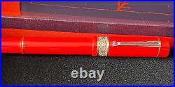 NEW ISAIA x DELTA ITALIAN CRAFTED RED RESIN LIMITED EDITION ROLLERBALL PEN$375