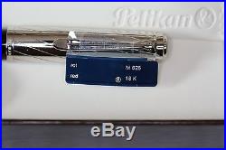 NEW Retired New Pelikan M625 STERLING SILVER And Red 14K Fine nib Fountain PEN