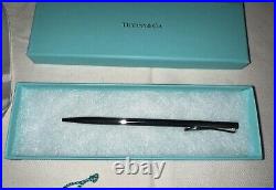 NEW Tiffany & Co Elsa Peretti Sterling Silver Retractable Ballpoint Pen- black