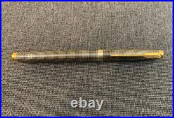 NEW VINTAGE PARKER 75 Sterling Silver Fountain Pen 18k Gold Nib Medium in Box