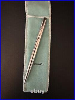 NIB Tiffany & Co Sterling Silver Retractable Ballpoint Pen-Black Ink