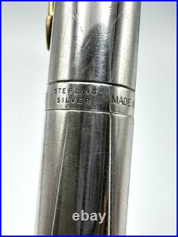 NICE VINTAGE c1970 PARKER 75 SMOOTH STERLING SILVER KEEPSAKE FOUNTAIN PEN 14K F