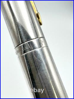 NICE VINTAGE c1970 PARKER 75 SMOOTH STERLING SILVER KEEPSAKE FOUNTAIN PEN 14K F