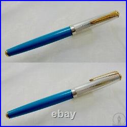 NOS 2002 Parker 51 Vista Blue Empire State Special Edition Fountain Pen Fine Nib