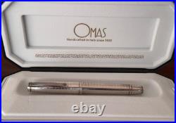 NOS Omas Society LE Sterling Silver Fountain Pen 18k F nib #328/700