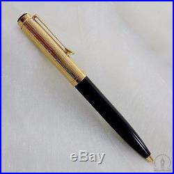 NOS Pelikan K650 Ballpoint Pen Black with Sterling Silver Vermeil Cap