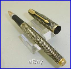 NOS Vermeil Sterling Silver Gold Plated Cisele Parker 75 Fountain Pen, F 14k Nib