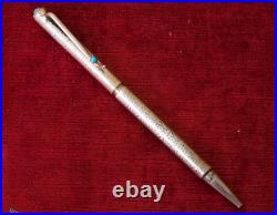 Navajo Sterling Silver Ballpoint Pen Turquoise Stamped Works