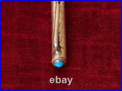 Navajo Sterling Silver Ballpoint Pen Turquoise Stamped Works