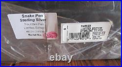 New 1997 Parker Sterling Silver Snake LE xxx/ 5000 Fountain Pen MEDIUM 18k Nib