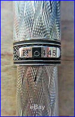 New Aurora 80th Anniv Sterling Silver LE 446/1919 Fountain Pen MEDIUM 18k Nib