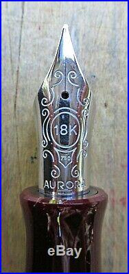 New Aurora 80th Anniv Sterling Silver LE xxxx/1919 Fountain Pen MEDIUM 18k Nib