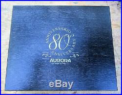 New Aurora 80th Anniv Sterling Silver LE xxxx/1919 Fountain Pen MEDIUM 18k Nib