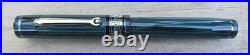 New Bexley LE DecoBand Woodgrain Ebonite Sterling Trim Ftn Pen BROAD 14k Nib