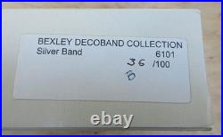 New Bexley LE DecoBand Woodgrain Ebonite Sterling Trim Ftn Pen BROAD 14k Nib