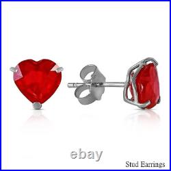 New Fashion 925 Sterling Silver Natural Heart-Shaped Ruby Leverback Earrings Pen