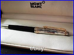 New MONTBLANC Meisterstuck Solitaire Doue Black Resin Silver Tone Ballpoint Pen