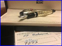 New Montblanc Boheme 7293 Je T'aime Pink Heart M Sterling Silver Fountain Pen