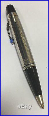 New Montblanc Boheme Sterling Silver Ballpoint Pen With Blue Stone 06571