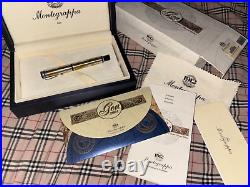 New Montegrappa Gea 2001 Limited Edition Sterling Silver 18K M Nib Fountain Pen