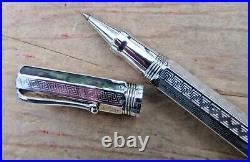 New Montegrappa Reminiscence Sterling Silver Engraved Rollerball Pen