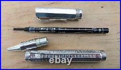 New Montegrappa Reminiscence Sterling Silver Engraved Rollerball Pen