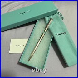 New Tiffany Ballpoint Pen Retractable Type Sterling Silver 925 With Cloth Japan