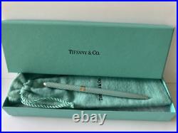 New Tiffany & Co. Sterling Silver Blue Enamel 4 3/4 Purse Ballpoint Ink Pen (Z)