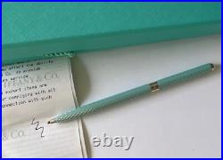 New Tiffany & Co. Sterling Silver Blue Enamel 4 3/4 Purse Ballpoint Ink Pen (Z)