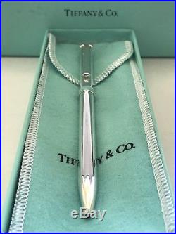 New Tiffany Sterling Silver T-clip Retractable Ballpoint Pen