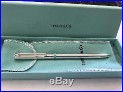 New Tiffany Sterling Silver T-clip Retractable Ballpoint Pen