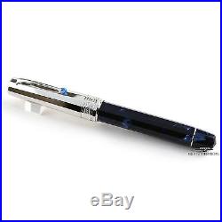 OMAS Cellulid Paragon Blue Royale With. 925 Sterling Silver Cap Rollerball Pen