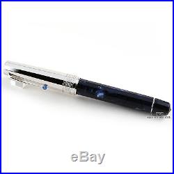 OMAS Cellulid Paragon Blue Royale With. 925 Sterling Silver Cap Rollerball Pen