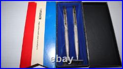 Old Classic Parker 75 Cisele Sterling Silver Gold Ballpoint Pen 0.9mm Pencil Set