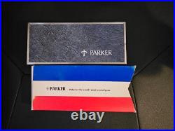 Old Classic Parker 75 Cisele Sterling Silver Gold Ballpoint Pen 0.9mm Pencil Set