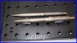Old Classic Parker 75 Cisele Sterling Silver Gold Ballpoint Pen 0.9mm Pencil Set