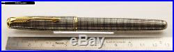 Old Parker Cartridges Fountain Pen Sonnet Sterling Silver with 18 C. Italic nib