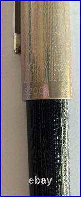 Omas Italy Guilloche Ballpoint Black Ink Pen Sterling Silver Top