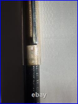 Omas Italy Guilloche Ballpoint Black Ink Pen Sterling Silver Top