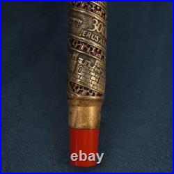 Omas Jerusalem 3000 Sterling Silver & Red Resin Fountain Pen, Broken Box & Case