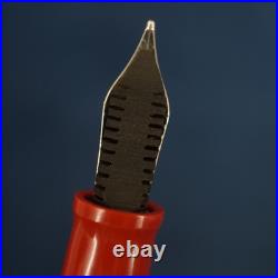 Omas Jerusalem 3000 Sterling Silver & Red Resin Fountain Pen, Broken Box & Case