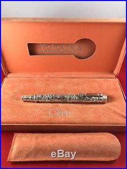 Omas Triratna Limited Edition Fountain Pen Sterling Silver with Rubies 1449/2541