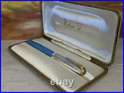 PARKER 51 Empire State Silver & Blue Special Edition Fountain Pen, READ