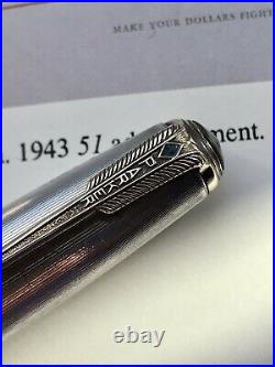 PARKER 51 Fountain Pen & Pencil Sterling Silver 1945