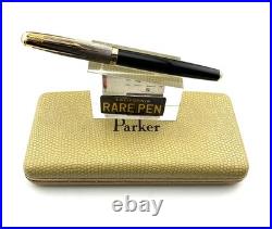 PARKER 51 Fountain pen BLACK Sterling Silver EMPIRE Cap 14K M nib Year 2002 NEW