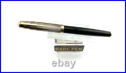PARKER 51 Fountain pen BLACK Sterling Silver EMPIRE Cap 14K M nib Year 2002 NEW